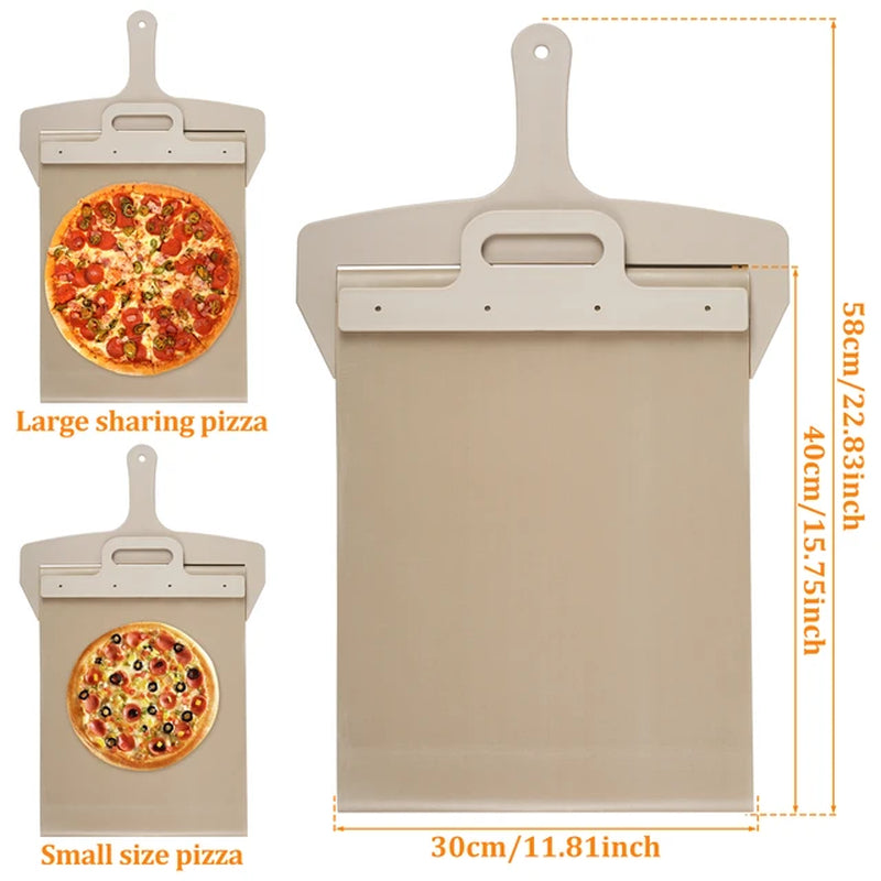 Sliding Pizza Peel Sliding Pizza Shovel with High Temperature Cloth and Handle Non-Stick Pizza Slider Paddle for Baking Pizza