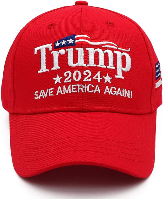 Trump Hat 2024 MAGA Hat Make America Great Again Donald Trump Slogan with USA Flag Cap Trump Merchandise Gift for Woman Men