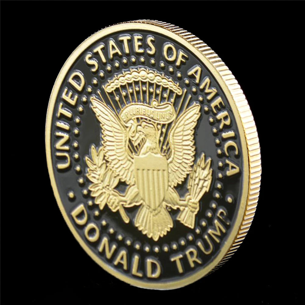 2024 President Donald Trump Gold Plated Freedom Eagle Souvenir Coin Donald J Trump of USA Great Again