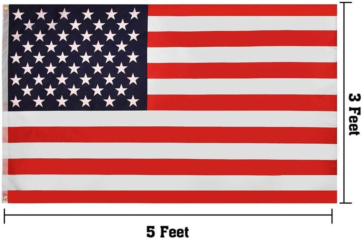 3X5 Foot American US Flag and Don'T Tread on Me Gadsden Flag - Vivid Color and Fade Resistant - US Flag Polyester with Brass Grommets for Outdoor Indoor