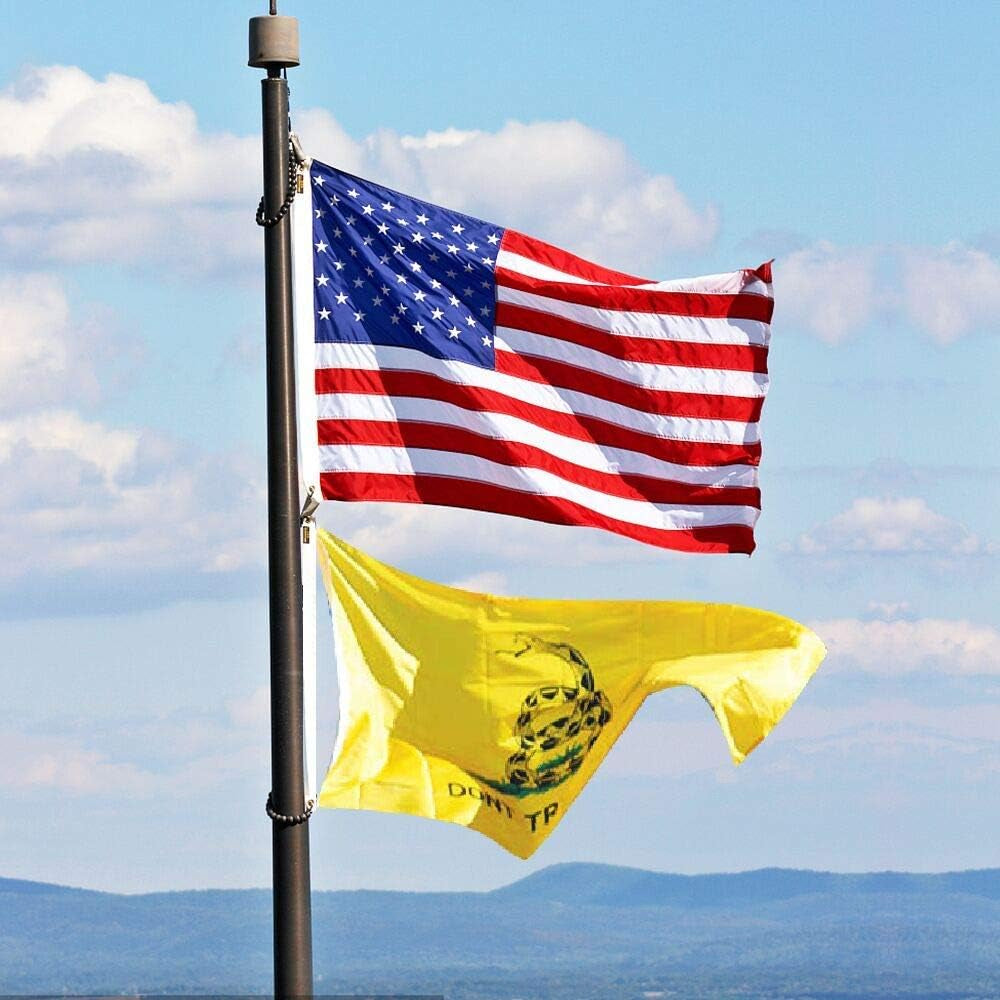 3X5 Foot American US Flag and Don'T Tread on Me Gadsden Flag - Vivid Color and Fade Resistant - US Flag Polyester with Brass Grommets for Outdoor Indoor