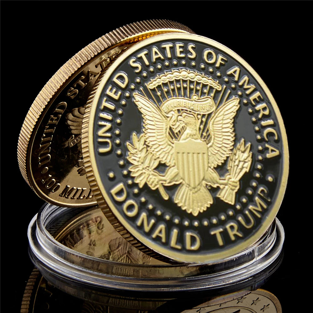 2024 President Donald Trump Gold Plated Freedom Eagle Souvenir Coin Donald J Trump of USA Great Again