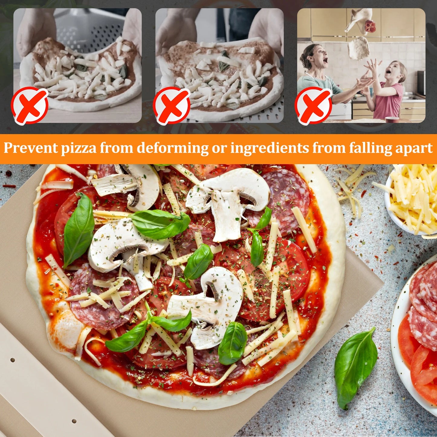 Sliding Pizza Peel Sliding Pizza Shovel with High Temperature Cloth and Handle Non-Stick Pizza Slider Paddle for Baking Pizza